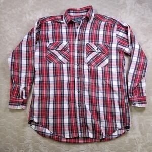 VTG‎ Woolrich Christmas Tartan Plaid Flannel Shirt Size Md USA Made Men's Nice
